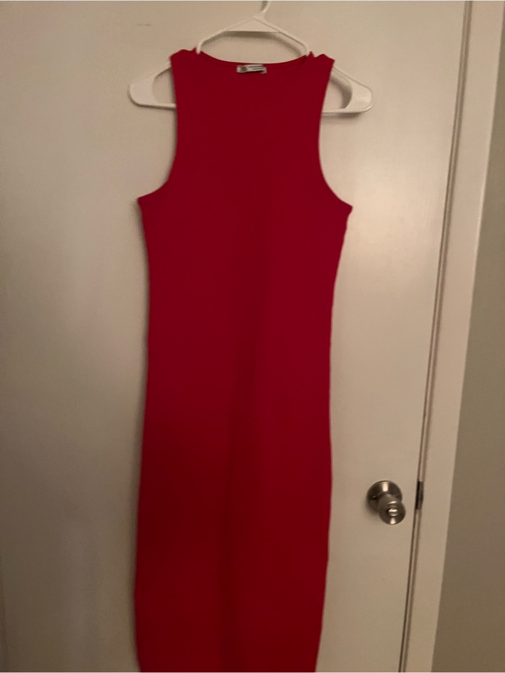 Zara Sleeveless Red Bodycon Midi Dress